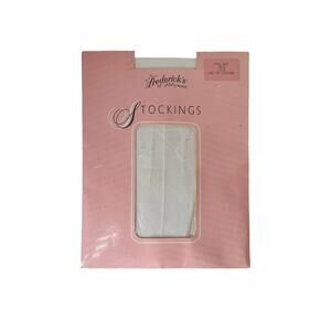 1990s NIP Fredricks Of Hollywood White Seamless Lace Top Stockings Size OS